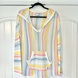 BUC-EE’S Baja Stripe Hoodie Colorful Sweatshirt Poncho Size Medium Bucees